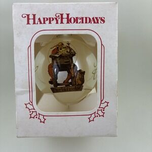 Vintage Norman Rockwell 1922 Curtis Publishing Christmas Ornament Santa Building